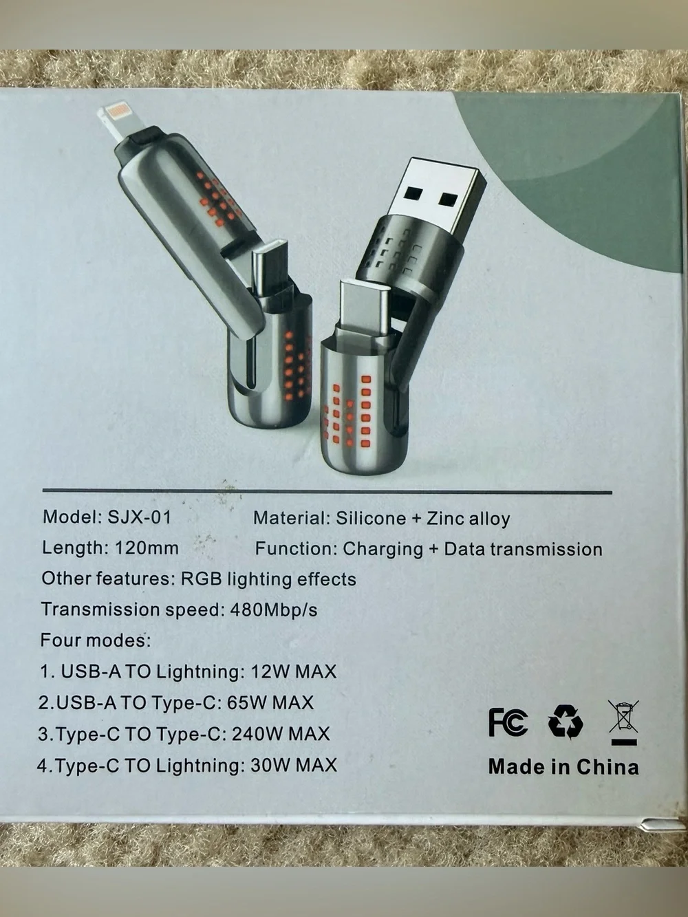 4-in-1 USB Cable - Black